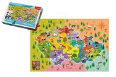Vzdělávací puzzle mapa České republiky 44 dílků 60x40cm v krabici 33x23x6cm