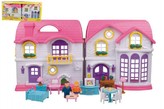 Domeček pro panenky 16ks plast 35x35cm na baterie se zvukem se světlem v krabici 73x36x12cm