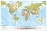 MARCO POLO Weltkarte - Staaten der Erde mit Flaggen 1:35 000 000, plano in Hülse