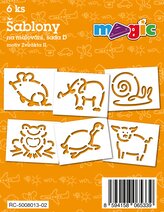 Šablony na malování voskovky magické - zvířátka II 6ks v sáčku 12x19cm