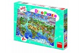 Puzzle Mapa světa ilustrovaná 300XL dílků 47x33cm v krabici 33x23x3,5