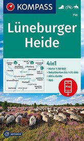 KOMPASS Wanderkarte Lüneburger Heide, 718, 1:50000