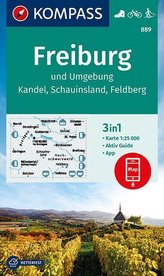 KOMPASS Wanderkarte Freiburg und Umgebung, Kandel, Schauinsland, Feldberg 1:25 000