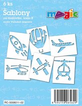 Šablony na malování voskovky magické - vzdušná doprava 6ks v sáčku