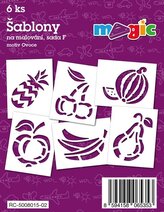 Šablony na malování voskovky magické - ovoce 6ks v sáčku