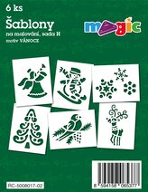 Šablony na malování voskovky magické - vánoce 6ks v sáčku