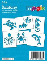 Šablony na malování voskovky magické - mořská zvířata 6ks v sáčku