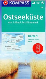 KOMPASS Wanderkarte Ostseeküste von Lübeck bis Dänemark 1:50 000