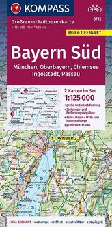 Bayern Süd, Oberbayern, Chiemsee, Ingolstadt, Passau, München 3712, 1:125 000