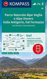 KOMPASS Wanderkarte Parco Naturale Alpe Veglia e Alpe Devero, Valle Antigorio, Val Formazza, Val Divedro, Domodossola 1:50 000