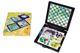 Hra 5v1 magnetická šachy, dáma, člověče, nezlo se, hadi a žebříky, halma společenská hra v krabici