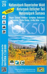 Nationalpark Bayerischer Wald, Naturpark östlicher Teil, Nationalpark Sumava 1:50 000 (UK50-29)