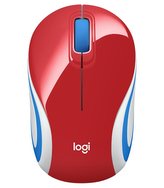 Logitech myš M187/ Bezdrátová/ Optická/ 1000dpi/ USB přijímač/ červená