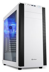 Sharkoon skříň M25-W / Middle Tower / 2x USB3.0 / průhledná bočnice / bílá