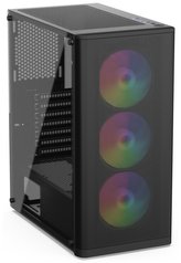 SilentiumPC skříň MidT Ventum VT2 EVO TG ARGB / ATX / 3x120mm fan ARGB / 2xUSB 3.0 / tvrzené sklo / černá