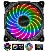 AKASA LED ventilátor Vegas / AK-FN093 / 120mm / výška 25mm/ 3pin FAN/ 4pin RGB led / RGB LED