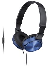 SONY headset náhlavní MDRZX310APL/ sluchátka drátová + mikrofon/ 3,5mm jack/ citlivost 98 dB/mW/ modrá