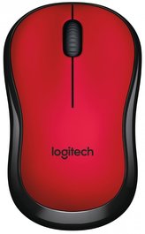 Logitech myš M220 SILENT/ Bezdrátová/ Optická/ 1000dpi/ USB přijímač/ červena
