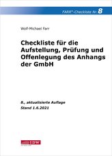 Farr, Checkliste 8 (Anhang der GmbH), 8. A.