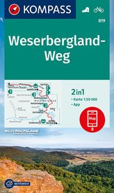 KOMPASS Wanderkarte Weserbergland-Weg 1:50 000