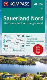 KOMPASS Wanderkarte Sauerland 1, Hochsauerland, Arnsberger Wald 1:50 000