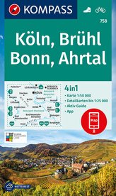 KOMPASS Wanderkarte Köln, Brühl, Bonn, Ahrtal 1:50 000