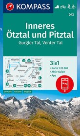 KOMPASS Wanderkarte Inneres Ötztal und Pitztal, Gurgler Tal, Venter Tal 1:25 000