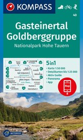 KOMPASS Wanderkarte Gasteinertal, Goldberggruppe, Nationalpark Hohe Tauern 1:50 000