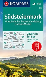 KOMPASS Wanderkarte Südsteiermark, Graz, Leibnitz, Deutschlandsberg, Unteres Murtal (2-K-Set) 1:50 000