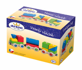 Veselý vláček dřevo 22x5x6cm v krabičce