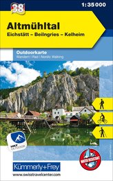 Deutschland Outdoorkarte 38 Altmühltal, Eichstätt, Beilngries, Kelheim 1 : 35.000