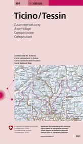 Swisstopo 1 : 100 000 Ticino Tessin
