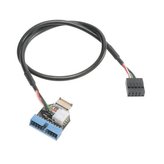 AKASA interní USB kabel USB 3.1 Gen2 konektor na USB 3.1 Gen1 19-pin / AK-CBUB38-40BK / 40cm