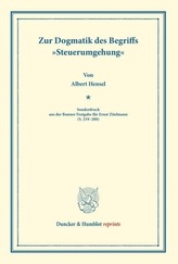 Zur Dogmatik des Begriffs »Steuerumgehung«