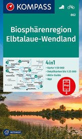 KOMPASS Wanderkarte Biosphärenregion Elbtalaue-Wendland 1:50 000