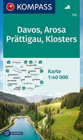 KOMPASS Wanderkarte Davos, Arosa, Prättigau, Klosters 1:40 000  LZ bis 2026