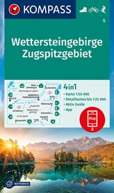 bis 2026KOMPASS Wanderkarte Wettersteingebirge, Zugspitzgebiet 1:50 000  LZ bis 2026