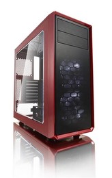 FRACTAL DESIGN skříň FOCUS G, Midi Tower, průhledný bok, Red, bez zdroje