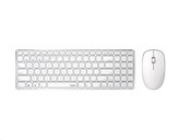RAPOO klávesnice a myš 9300M, bezdrátová, Multi-Mode Slim Mouse, Ultra-Slim Keyboard, bílá