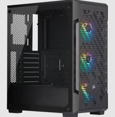 CORSAIR case iCUE 220T RGB Airflow, Mid-Tower, RGB, průhledná bočnice, bez zdroje, černá