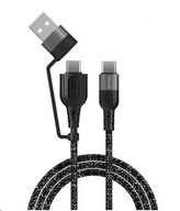 4smarts datový a nabíjecí kabel ComboCord 60W 2v1 USB-C -> USB-C/USB, délka 1,5 m, černá