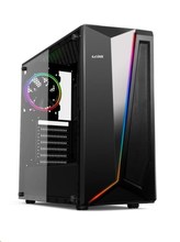 1stCOOL skříň RAINBOW 2 EVO ARGB Strip + Fan, middle tower, AU, USB3.0, bez zdroje, průhledná bočnice, černá