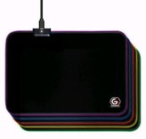 GEMBIRD Podložka pod myš MP-GAMELED-M, USB, RGB podsvícení, herní, 250x350mm, látková, černá