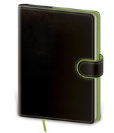 Zápisník Flip B6 linkovaný - černo/zelená
