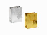 Dárková taška - Zlatá, Stříbrná aluminiový povrch a prolis/29x19,8x9(2 druhy)