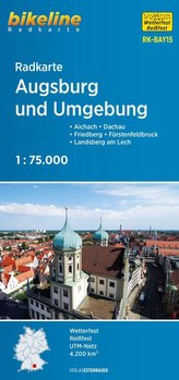 Radkarte Augsburg und Umgebung 1:75.000 (RK-BAY15)