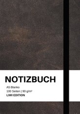 Notizbuch A5 blanko - 100 Seiten 90g/m² - Soft Cover Schwarz - FSC Papier