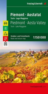 Piemont, Straßen- und Freizeitkarte, 1:150.000, freytag & berndt