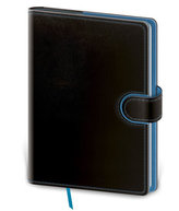 Zápisník Flip B6 linkovaný - černo/modrá