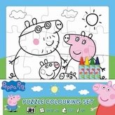 Omalovánkové puzzle s voskovkami Peppa